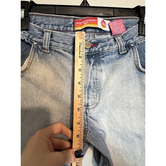 Vintage Y2K low rise Kosuiko Flare Light Wash Denim Jeans Leather Lace Up - Picture 7 of 10